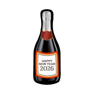 Champagne Bottle Silhouette, Happy New Year 2026