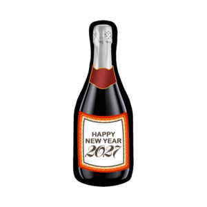 Champagne Bottle Silhouette, Happy New Year 2027