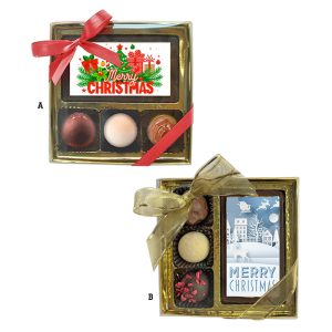 Gold Box w/ Clear Lid, Merry Christmas