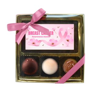 Gold Box w/ Clear Lid, Breast Cancer Awareness