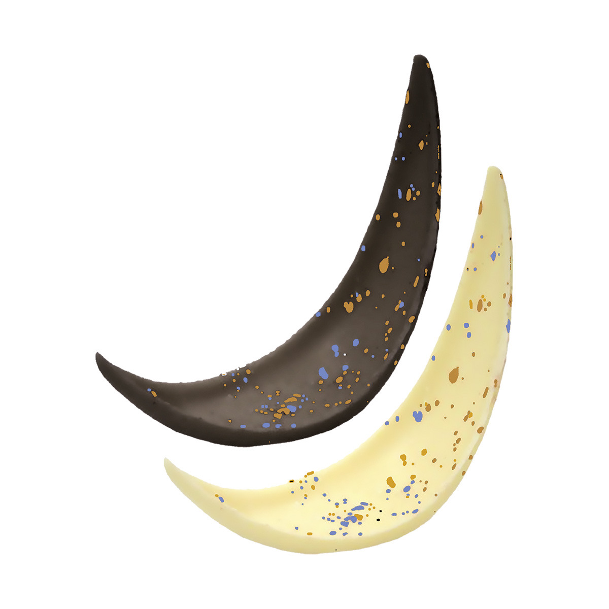 crescent dishes, Splattered